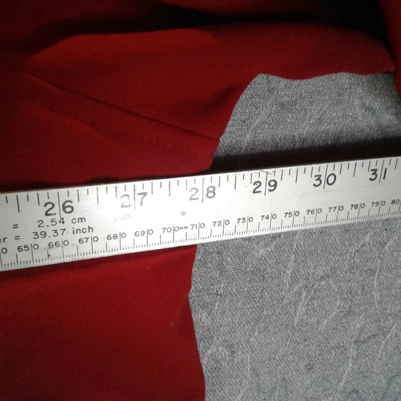 Basic Editions Woman's Red Velour Button Down Polyester Shirt  Top Size 2X - Picture 8 of 9